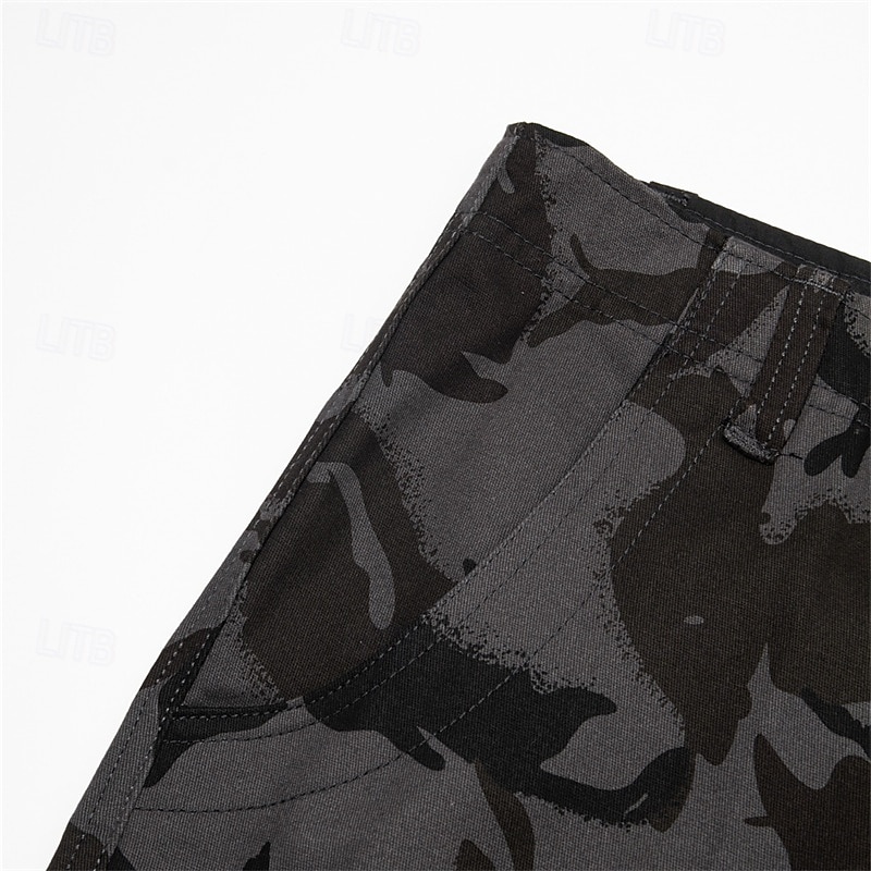 Men's Cargo Shorts Baggy Shorts Multi Pocket 6 Pocket Camouflage Breathable Knee Length Sports Outdoor Streetwear Casual Black Blue 2025 - $23.99 –P10