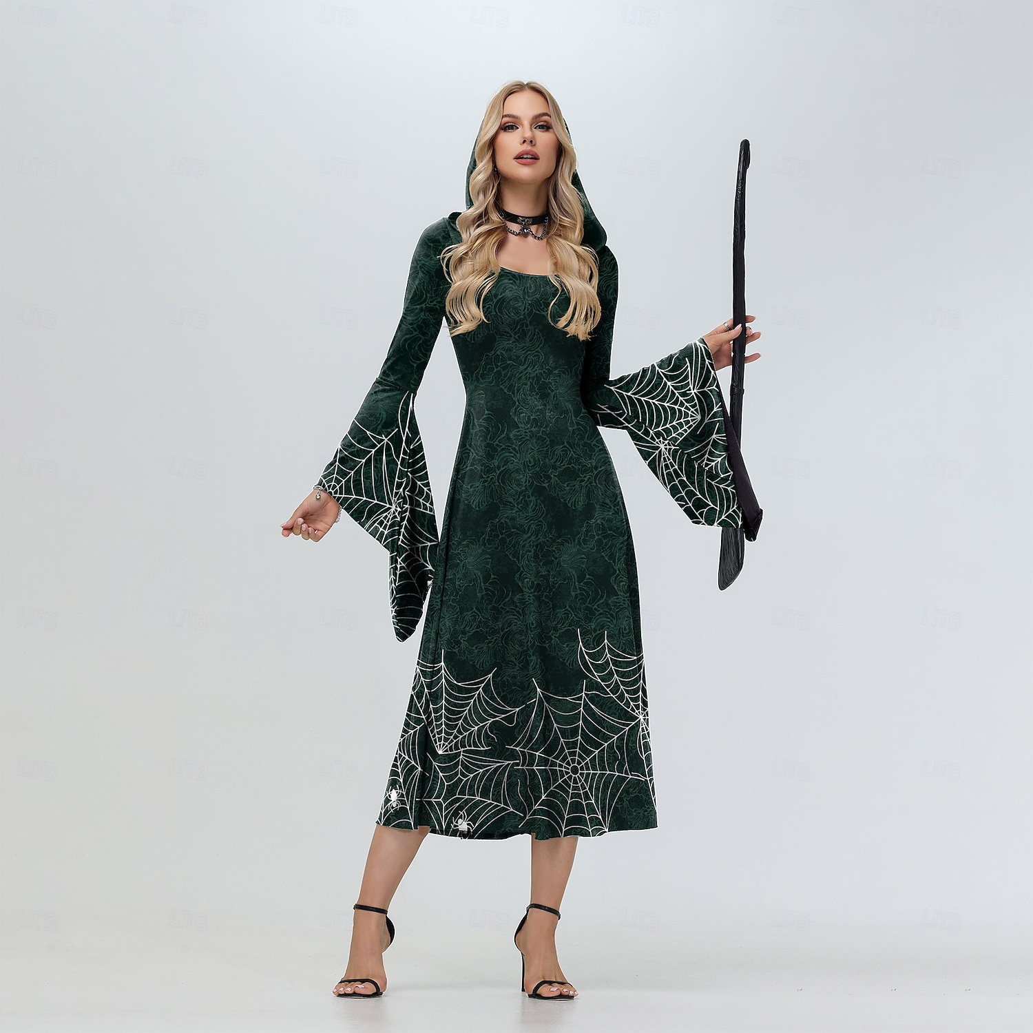 Hokuspokus Hexe Winifred Walpurgisnacht Kleid Erwachsene Damen Punk & Gothic Party / Abend Maskerade Einfaches Karnevalskostüm 2025 - $47.99 –P5