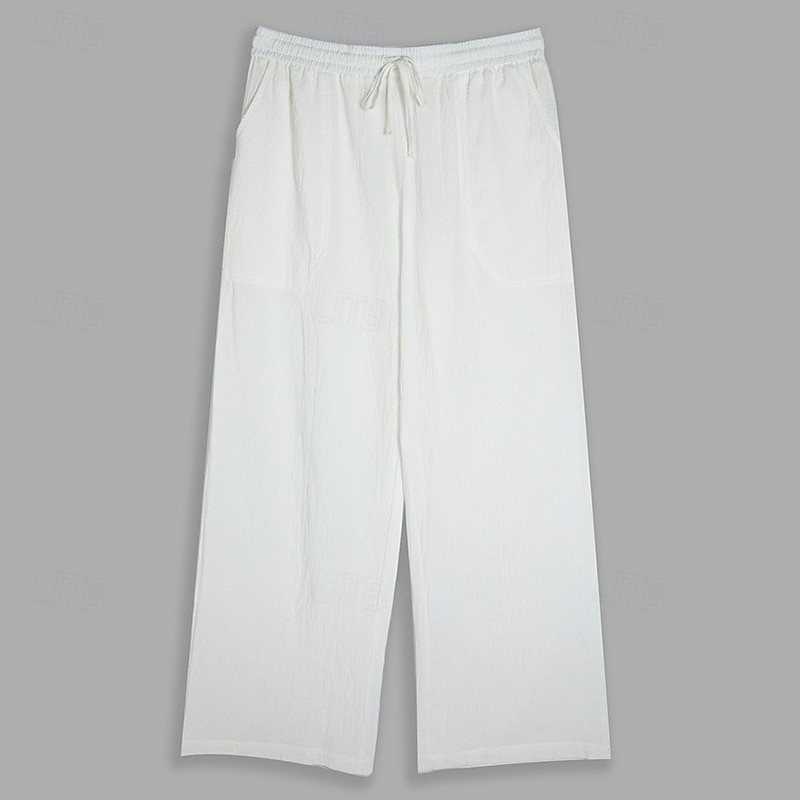 Per uomo Pantaloni Pantaloni Estivi Pantaloni da Spiaggia Coulisse Elastico in vita Semplice Comodità Traspirante Quotidiano All'aperto Abbigliamento casual alla moda Elegante Casual Nero Bianco del 2026 a $25.99 –P5