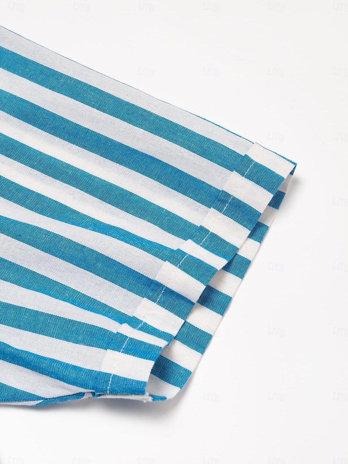 Per uomo Camicia camicia di lino Camicia estiva Camicia da spiaggia Camicia hawaiana A strisce Da mare Strada Blu Manica corta Con colletto Primavera estate Abbigliamento Tasche del 2025 a $22.99 –P5