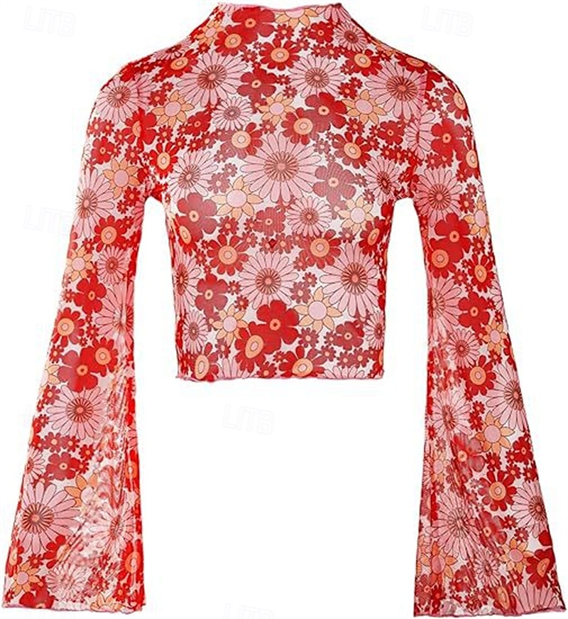 Retrò Vintage Anni '70 Disco Crop Top Hippie Stampa Per donna Giorno dei Re Mascherata Festa / Sera Parata dell'Orgoglio Mese dell'orgoglio Adulti Top del 2025 a $17.99 –P14