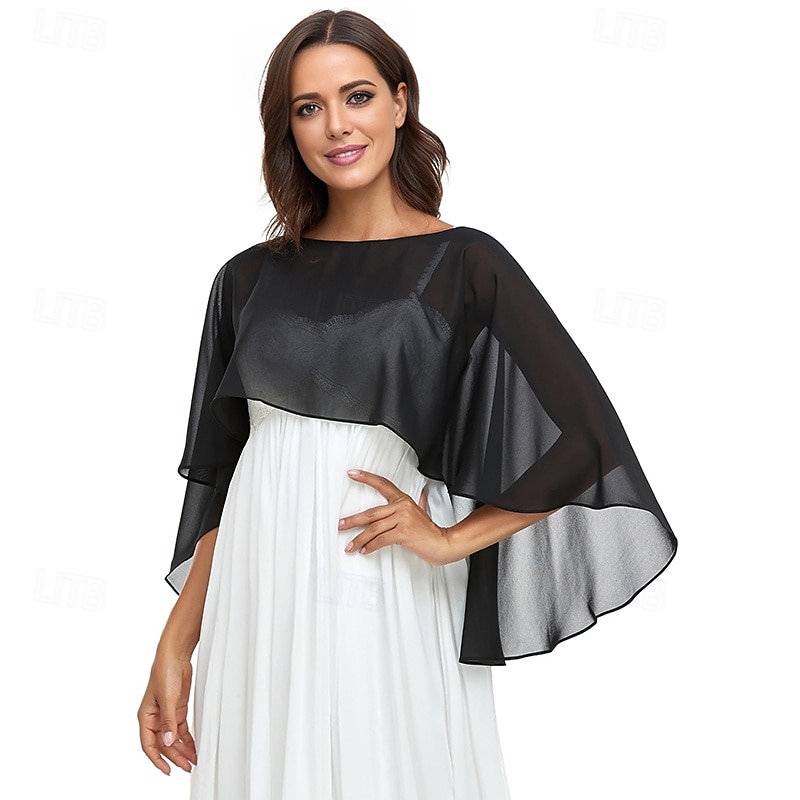châles et enveloppes transparents pour robes de soirée capes en mousseline de soie pour femmes couverture de mariage douce de 2025 ? $25.99 –P4