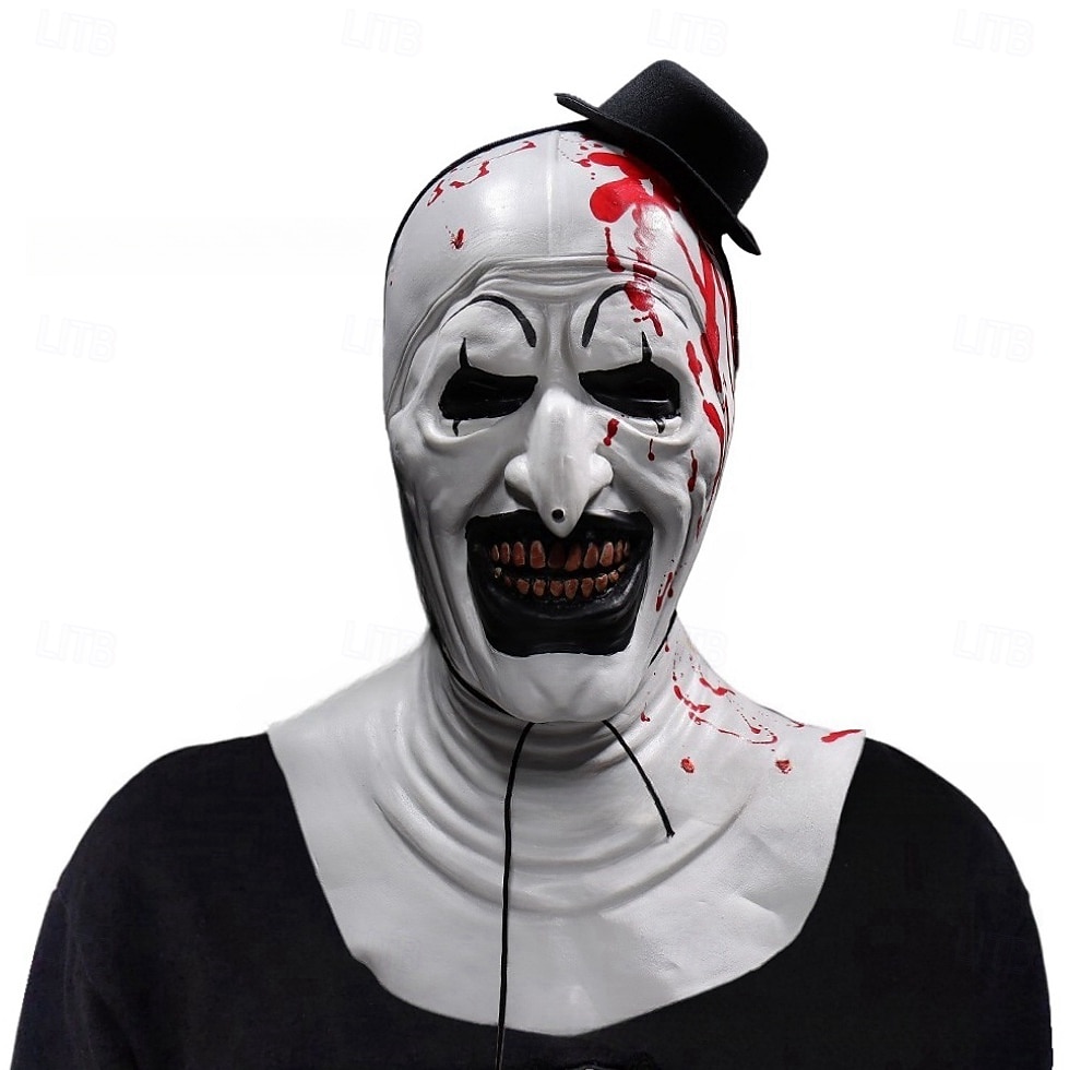 masque d'halloween effrayant, masque de clown d'horreur réaliste et terrifiant, costumes effrayants, coiffe complète en latex drôle d'horreur, masque d'horreur drôle pour fête masquée d'halloween de 2025 ? $26.99 –P5