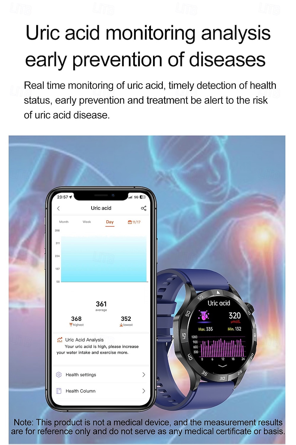 2025年 iMosi ET381 スマートウォッチ 1.43 インチ スマート·ウォッチ ブルートゥース ECG + PPG 温度監視 歩数計 と互換性があります Android iOS 女性 男性 ハンドフリーコール 防水 メディアコントロール IP 67 46mmの時計ケース  コレクション – $79.79 –P6