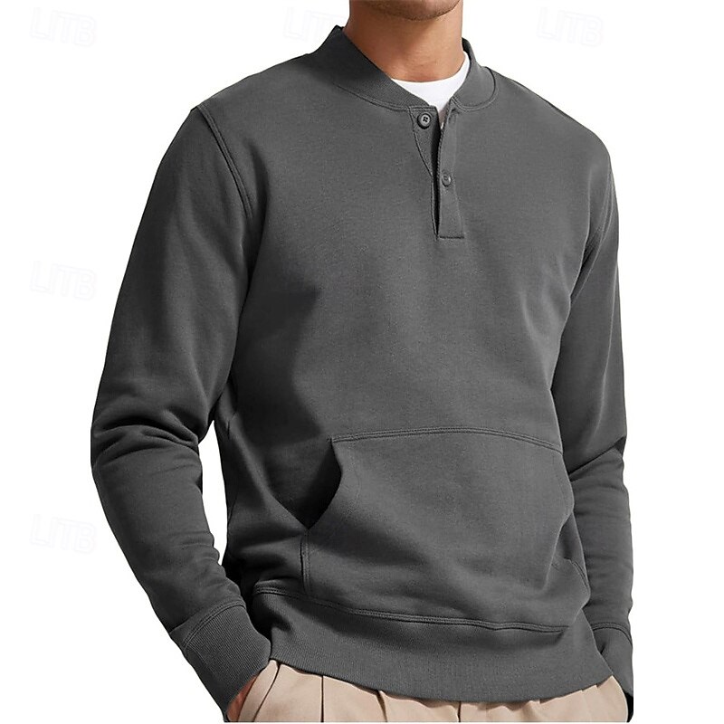 Hombre Sudadera Albaricoque Blanco Rosa Verde Ejército Morado Cuello Mao Plano Bolsillo delantero Deporte Diario Festivos Ropa de calle Básico Casual Primavera & Otoño Ropa Sudaderas con capucha 2025 - $32.99 –P5