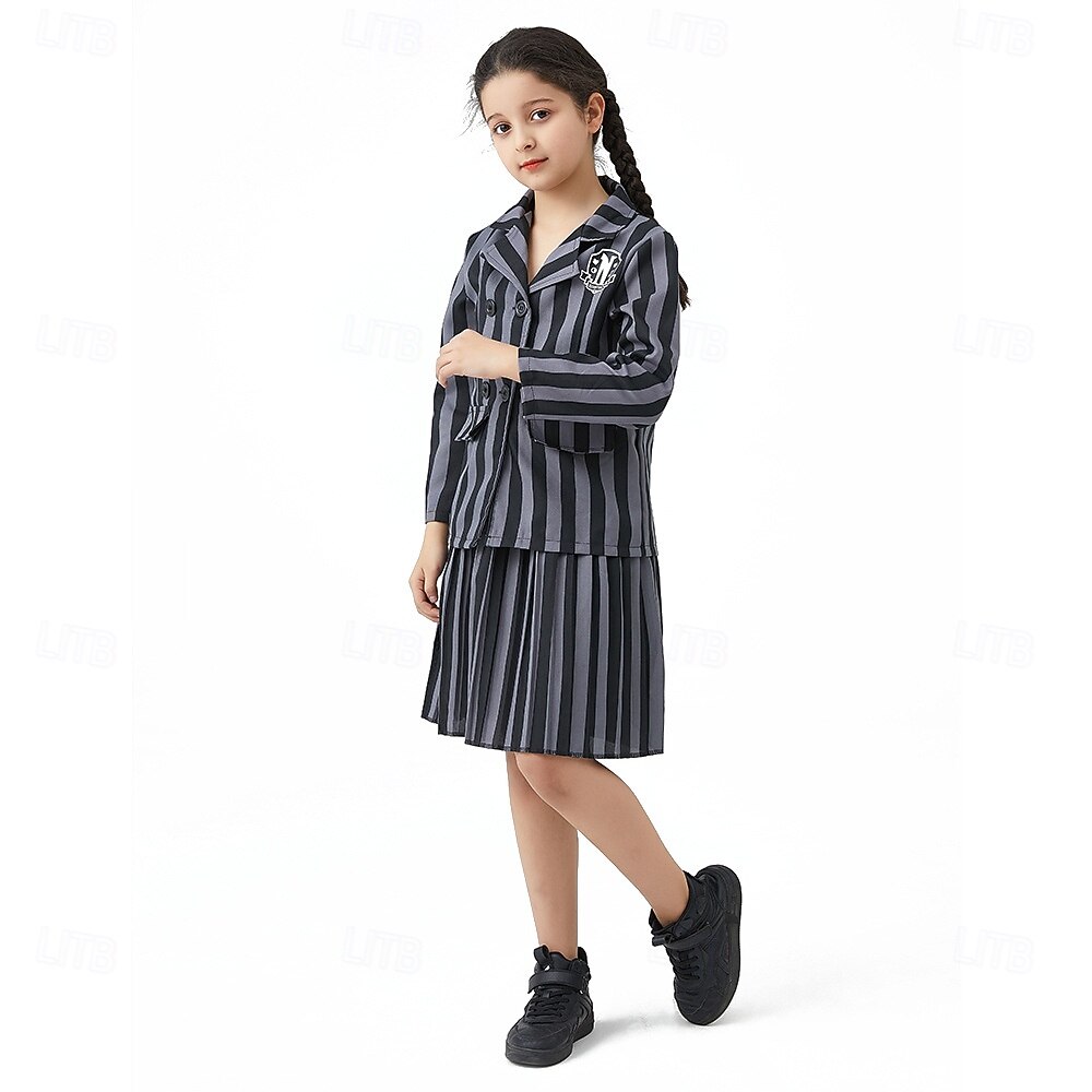 Szerda Addams Addams család szerda Szoknya Kabát Öltönyök és blézerek Szerepjáték Filmsztár jelmez for Női Lány Gyermek Felnőttek Álarcos mulatság Hétköznapi 2025 - $33.99 –P8