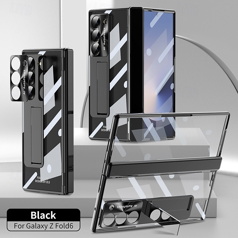 телефон Кейс для Назначение SSamsung Galaxy Z-образный сгиб 7 Z-сгиб 6 Z Fold 5 Z Fold 4 Z Fold 3 Кейс на заднюю панель со стендом и протектор экрана Полная защита тела Ретро броня ПК Металл 2025 - $25.99 –P12
