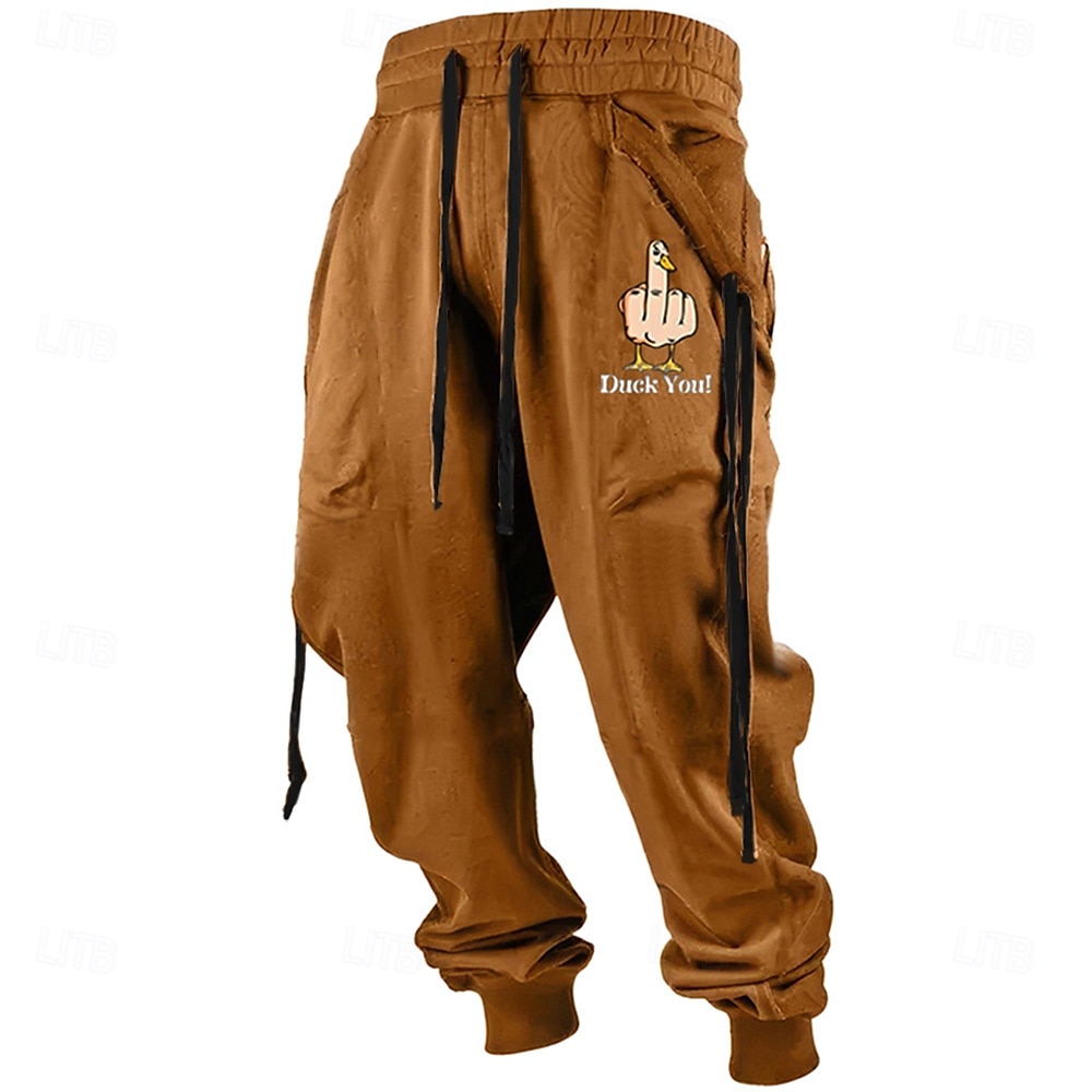 Homme Canard Joggings Pantalon Jogger Taille élastique avec cordon de serrage Décontractées Marrant Tenue de soirée Quotidien Poche Printemps Automne Hiver 3D effet Noir Orange Vert de 2025 ? $25.99 –P4