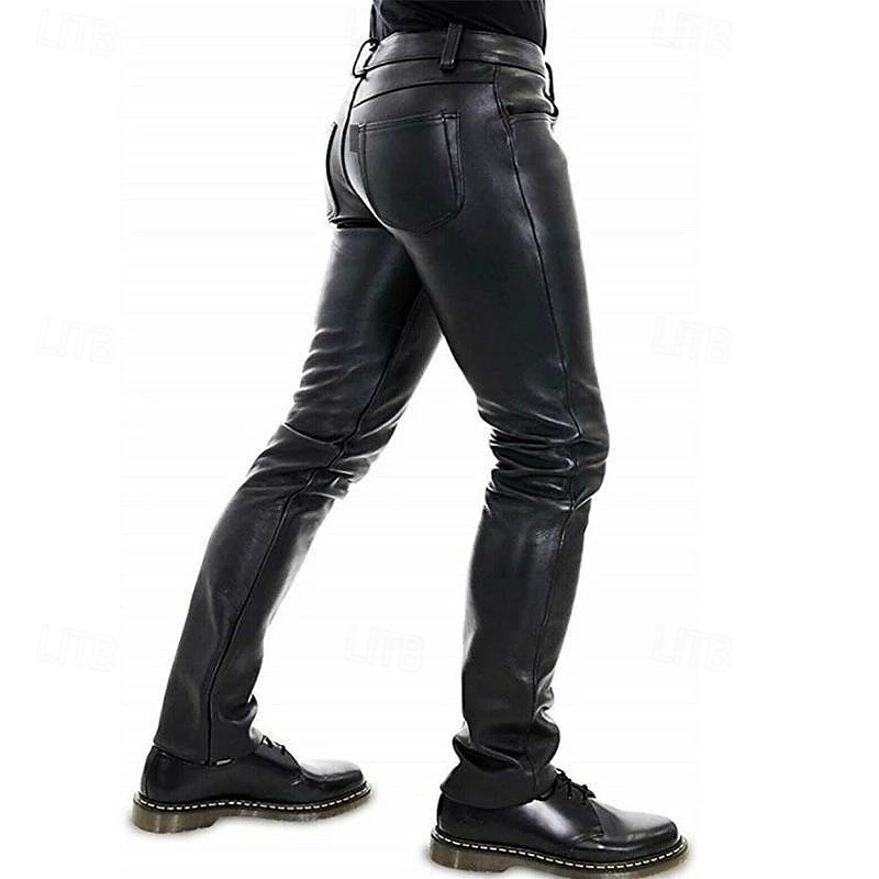 Men's Trousers Casual Pants Lederhosen Buttons Pocket Plain Comfort Daily Vacation Fashion Casual Black Micro-elastic 2025 - $42.99 –P4
