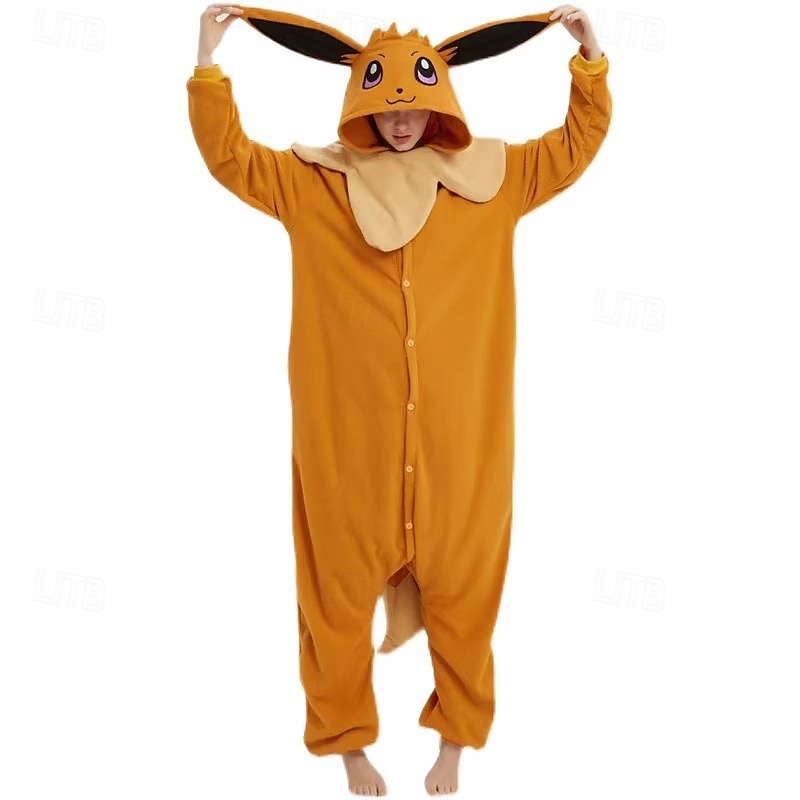 Lasten Aikuisten Eläin Ryhmäpuku Onesie-asu Karnevaali puku Piirretty Eevee Pyjamahaalarit Kigurumi Pyjama Viehätys Hauska puku varten Miehet ja naiset Pojat ja tytöt Karnevaali Sarjakuva 2025 - $51.99 –P4