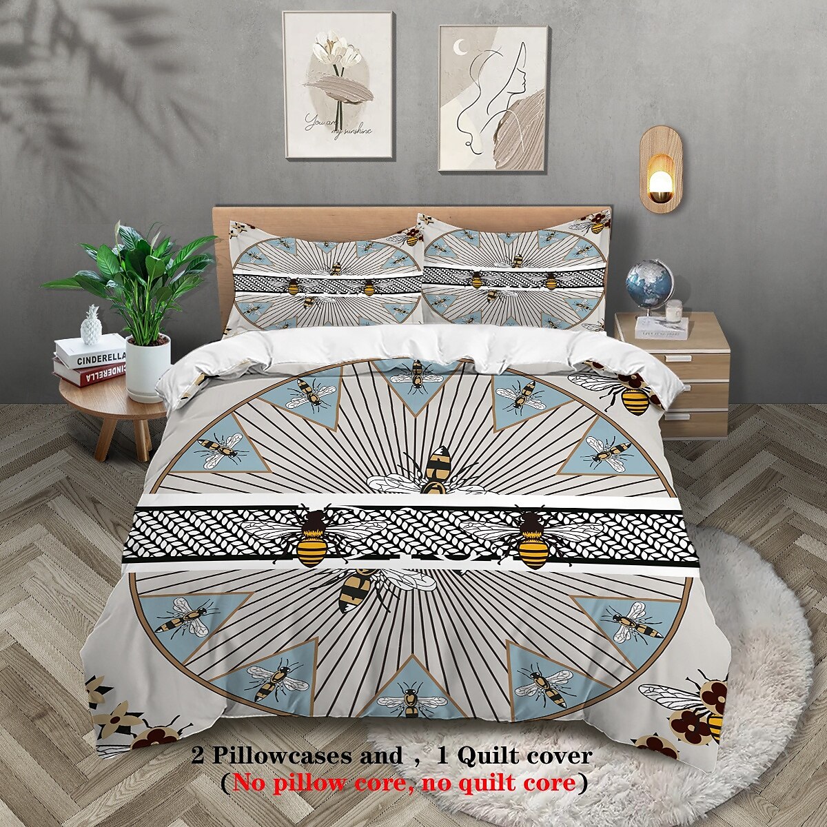 Luxury Geometric Color Block Abstract Bee 3-Piece Duvet Cover Sets Bedding Set - Elegant and Modern Design - Includes Duvet Cover and Pillowcases - Soft and High-Quality Fabric - Perfect for a Chic and Stylish Bedroom Look - Easy to Clean and Maintain 2025 - $30.99 –P9