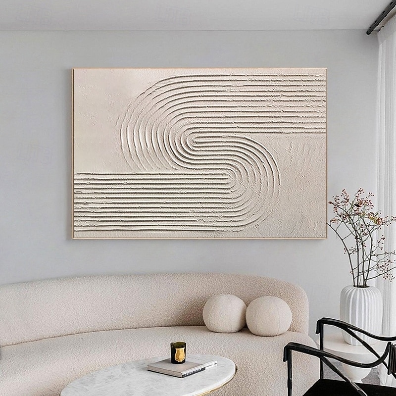 stor handgjord abstrakt grå målning handgjord abstrakt oljemålning handmålad beige målning handgjord wabi sabi konstverk oljemålning texturerad oljemålning beige oljemålning modern dekoration 2025 - $158.99 –P3