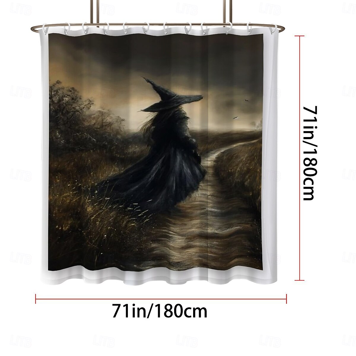 Halloween Flower Witch Shower Curtain Modern Machine Washable Waterproof Polyester Fabric Used for Bathroom Decoration Bathtub with 12 Hooks 2025 - $23.99 –P14