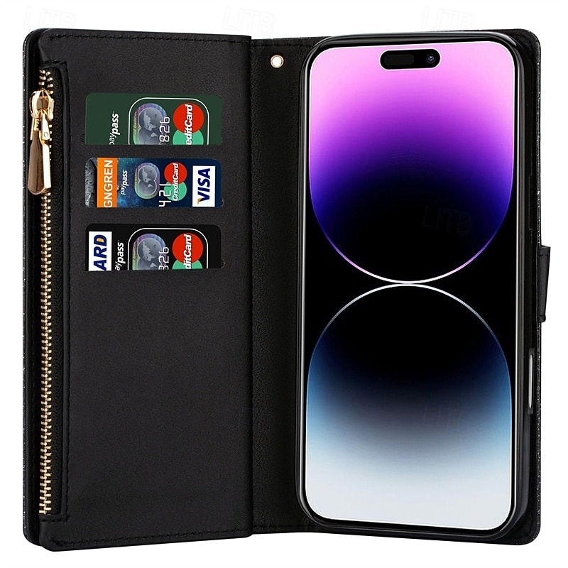 Phone Case For iPhone 16 Pro Max Plus iPhone 15 Pro Max Plus iPhone 14 13 12 11 Pro Max Plus Mini SE Wallet Case with Stand Holder Magnetic Zipper Retro TPU PU Leather 2025 - $24.99 –P4
