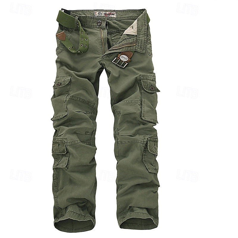 Herr Militärbyxor Taktiska byxor Långbyxor Knappar Flera fickor Slät Bärbar Utomhus Dagligen Camping och vandring Mode Klassisk Svart Armégrön 2025 - $38.99 –P4