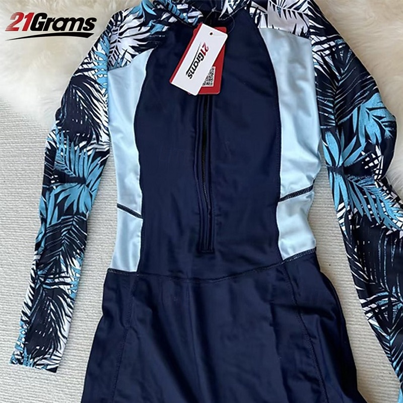 21Grams Naisten Rashguard-uimapuku UV-aurinkosuojaus UPF50+ Kevyt Pitkähihainen Kokopuku Uimapuku Etuvetoketju Boyleg-alushousut Uinti Lainelautailu Hiekkaranta Vesiurheilu Kesä Kevät Syksy 2025 - $27.99 –P15