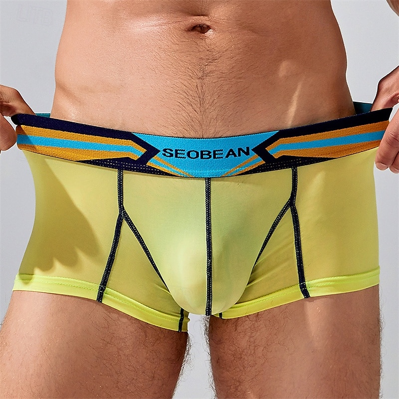 Herren 1 pc Unterwäsche Boxer Boxer-Shorts Nylon Atmungsaktiv Weich Komfortabel Farbblock Buchstabe Mittlere Hüfthöhe Schwarz Weiß 2025 - $10.49 –P16
