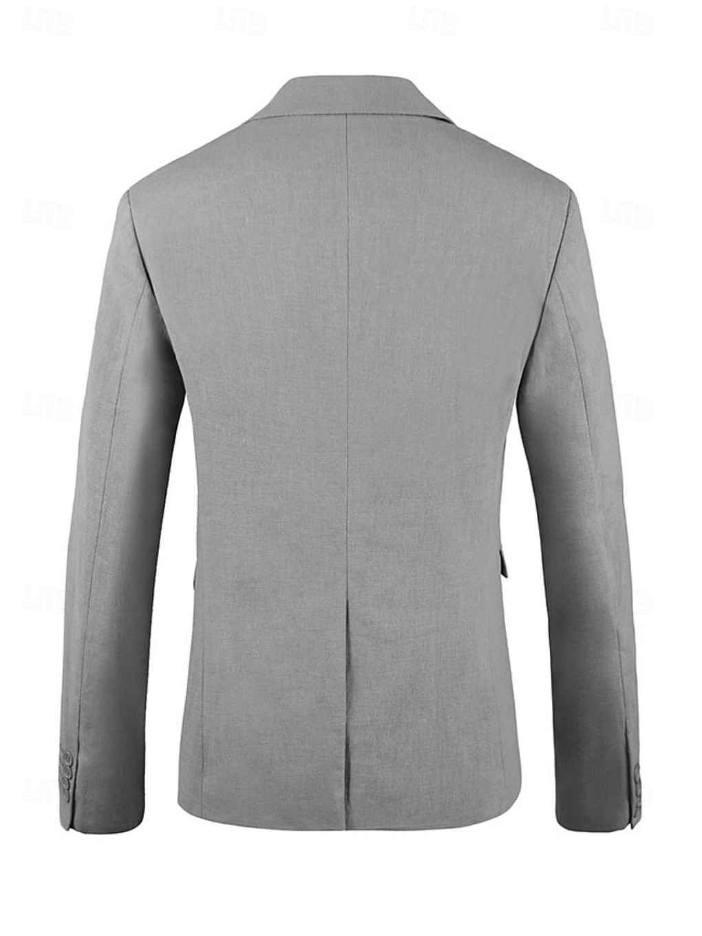 Heren Linnen Blazer Jacket Sportjasje Mode Casual Zomer Effen Kleur Blazer Lichtgrijs Beige Perfecte Pasvorm Enkele Knopen 2025 - $78.99 –P4