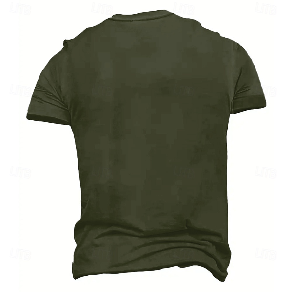 Men's Text / Number T Shirt Tee Top Cotton Short Sleeve Graphic Shirt Army Green Comfortable Tee Vacation Street Fashion Designer Clothing 2025 - $15.99 –P2