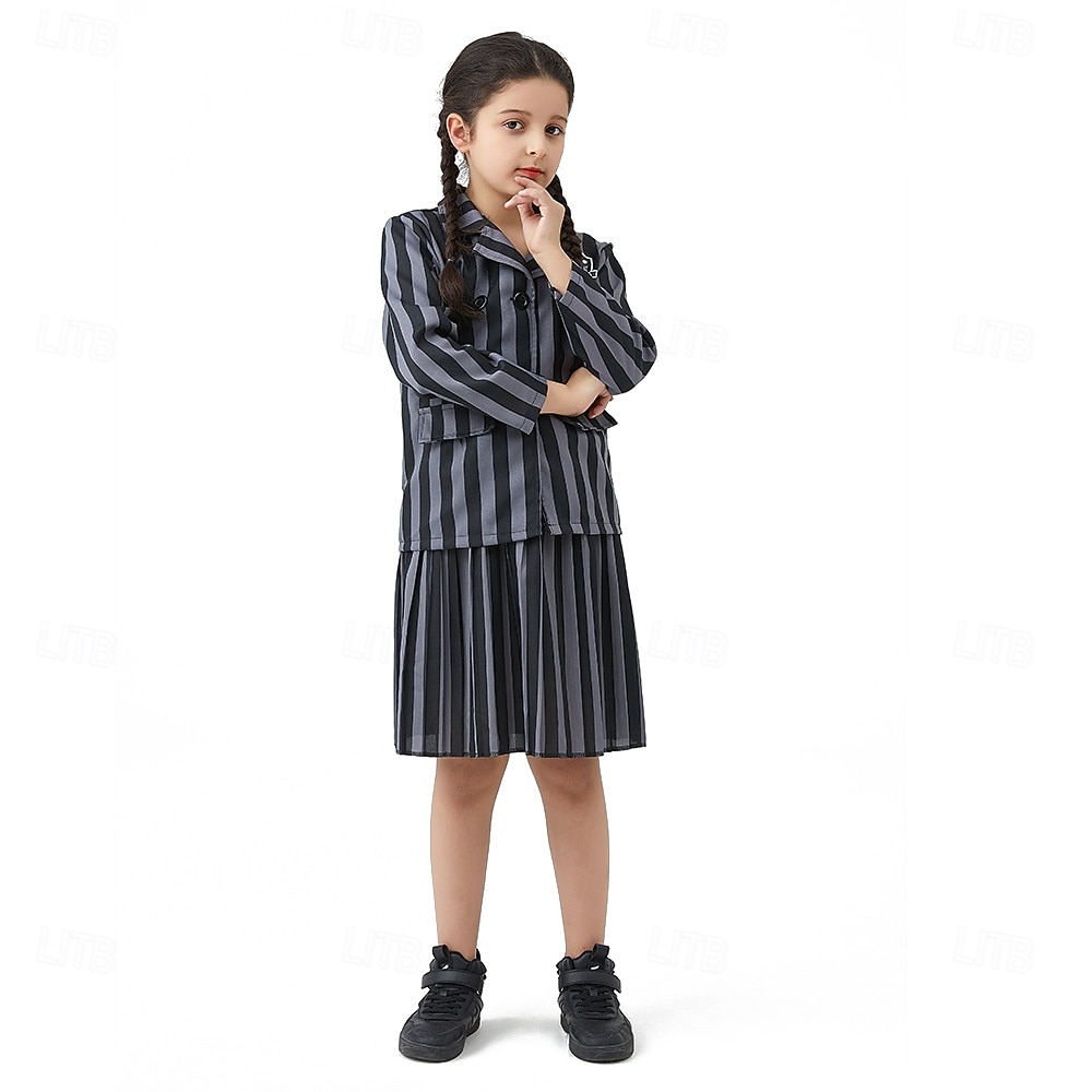 Szerda Addams Addams család szerda Szoknya Kabát Öltönyök és blézerek Szerepjáték Filmsztár jelmez for Női Lány Gyermek Felnőttek Álarcos mulatság Hétköznapi 2025 - $33.99 –P7