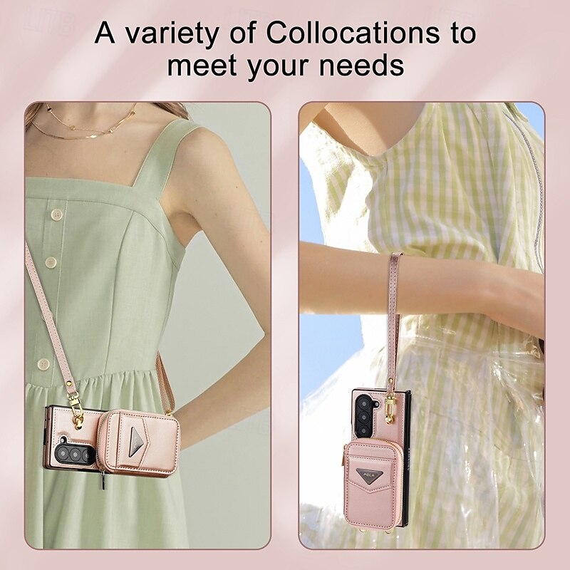 Phone Case For Samsung Galaxy Z Fold 6 Wallet Case with Stand Holder Zipper Full Body Protective Retro Genuine Leather 2025 - $33.99 –P7