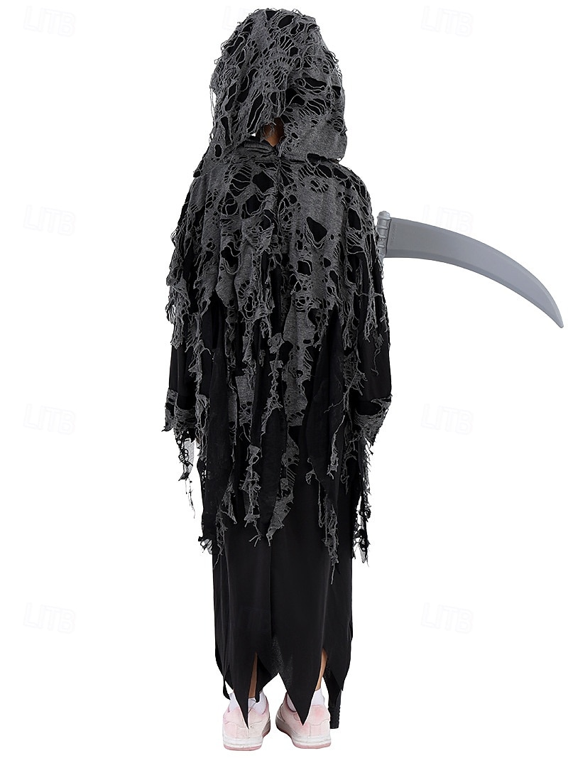 Smrtka Cosplay kostým Dětské Chlapecké Dívčí Strašidelný kostým Večírek Karneval Plesová maškaráda Jednoduchý karnevalový kostým 2025 - $19.99 –P3