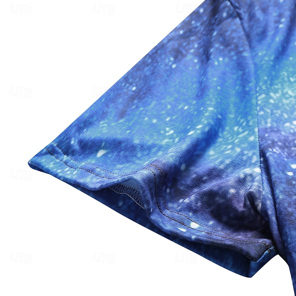 Hombre Graphic 3D Cielo estrellado Camiseta Tee Camisetas divertidas Manga Corta Camiseta Impresión 3D Escote Redondo Camisa Vintage Básico Casual Diario Amarillo Rojo Azul Piscina Ropa S M L XL 2XL 2026 - $19.49 –P6