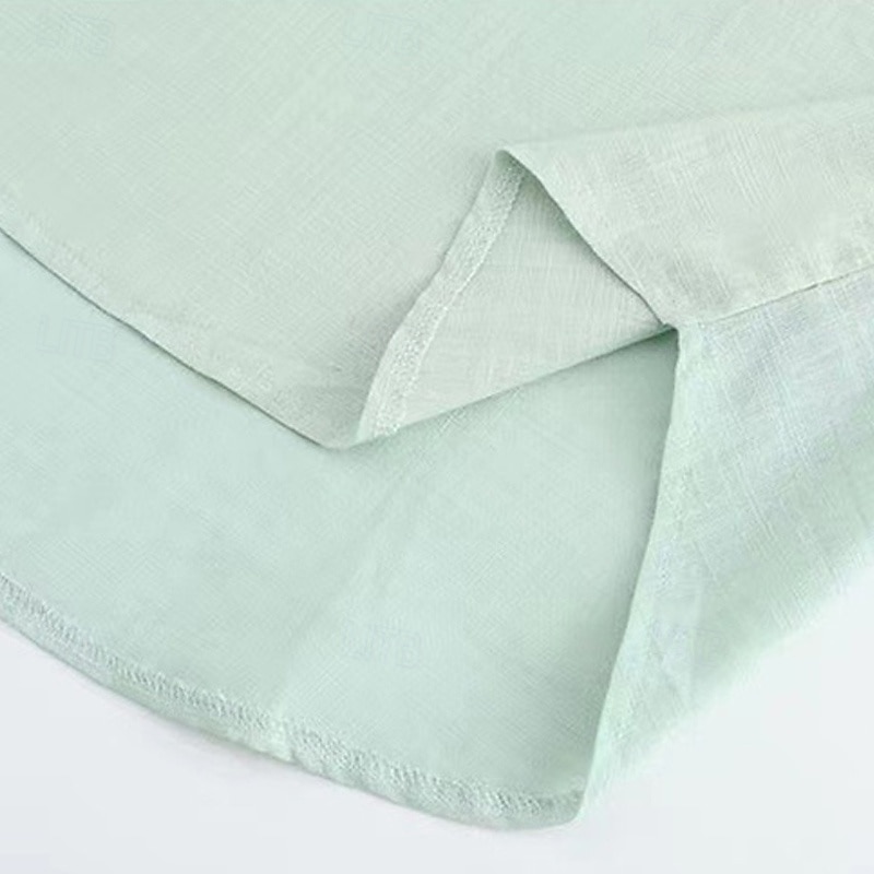 Per uomo Camicia Camicia popover Camicia Estiva Camicia casual Camicia da Spiaggia Nero Bianco Verde chiaro Azzurro Manica Lunga Semplice Colletto alla coreana Vacanza Camicia hawaiana Bottonato del 2025 a $16.99 –P14