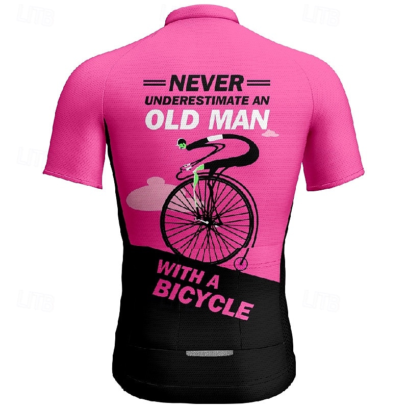 Men's Cycling Jersey Letter & Number Short Sleeve Bike Tee Tshirt Jersey with 3 Rear Pockets Mountain Bike MTB Quick Dry Anatomic Design Wicking Breathable Sports Pink Red Green Clothing Apparel 2026 - $30.99 –P10