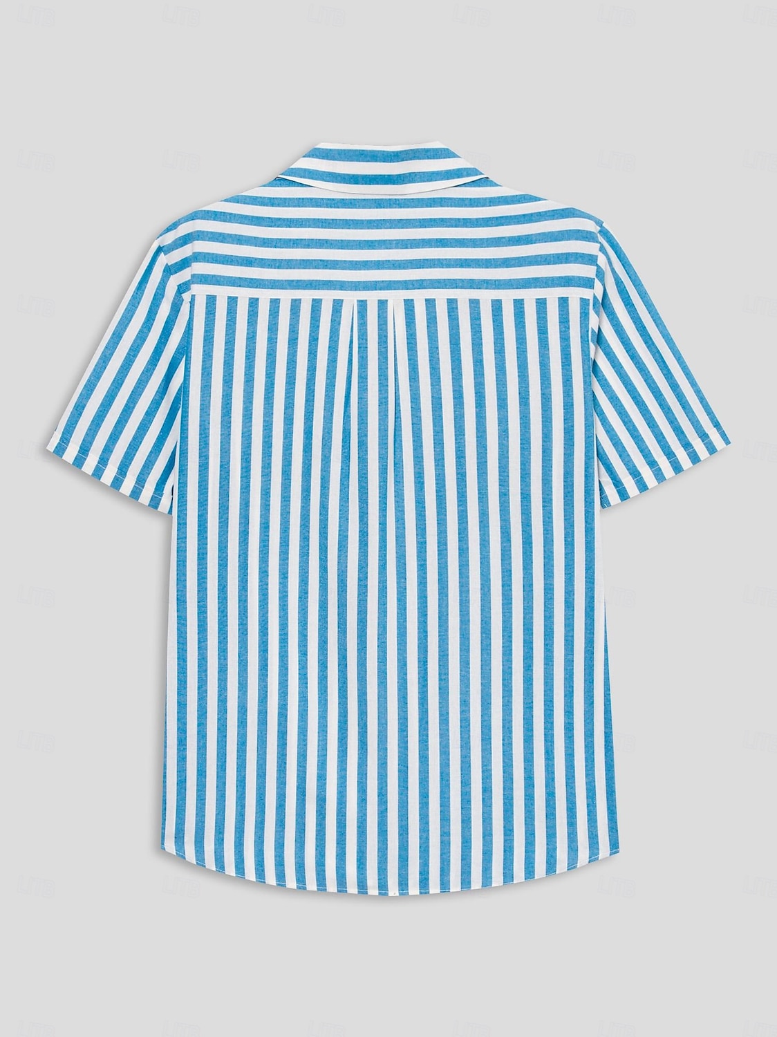 Per uomo Camicia camicia di lino Camicia estiva Camicia da spiaggia Camicia hawaiana A strisce Da mare Strada Blu Manica corta Con colletto Primavera estate Abbigliamento Tasche del 2025 a $22.99 –P2