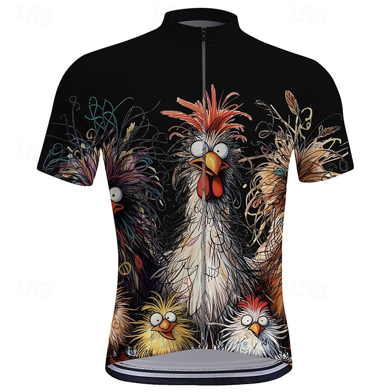 Per uomo Maglia da Ciclismo Animale Manica Corta Bicicletta Maglietta Top con 3 tasche posteriori Mountain Bike MTB Ciclismo su strada Asciugatura Rapida Cerniera Frontale Assorbente Gli sport Nero del 2026 a $30.99 –P8