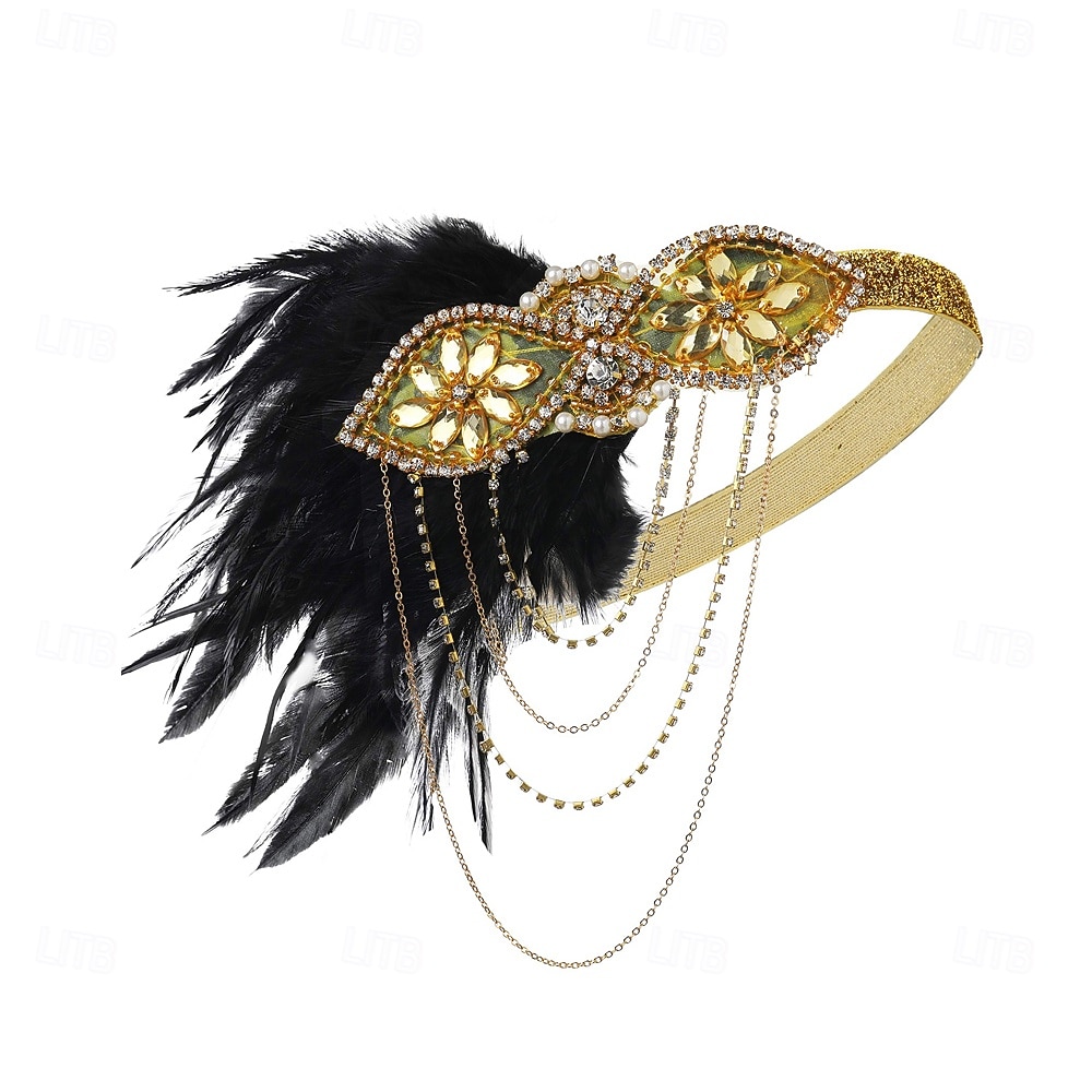 1920-as évek A nagy Gatsby Felszerelések Flapper fejpánt A nagy Gatsby Esküvői Vendég Gallér nélküli Jelmez Női Mindszentek napja Farsang Álarcos mulatság Parti Álarcos mulatság Esküvői fogadás 2025 - $28.99 –P4