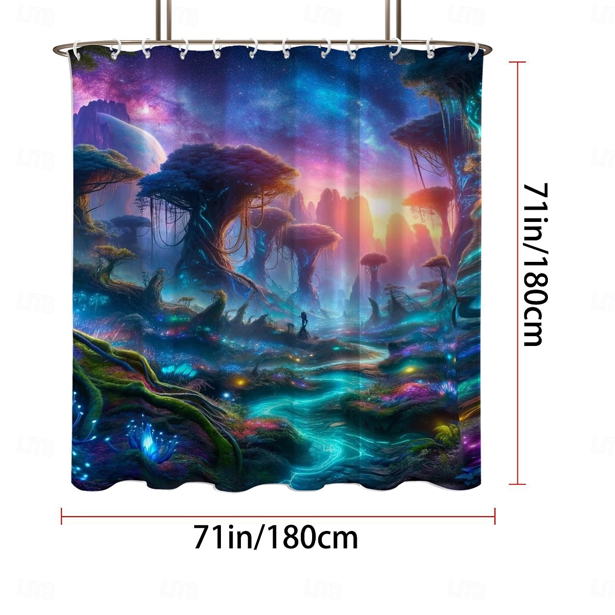 Rideau de douche avec crochets 180cm*180cm(70"*70") polyester lavable imperméable motif paysage peinture à l'huile Van Gogh Arbre de Vie de 2025 ? $19.99 –P14