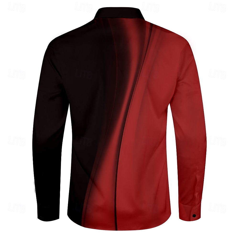 Voor heren Overhemd Overhemd met knopen Ombre Feestavondkleding liiketoiminta Wit Rood blauw Oranje Lange mouw Overhemdkraag Herfst Winter Kleding Dichtknopen 2025 - $26.99 –P5