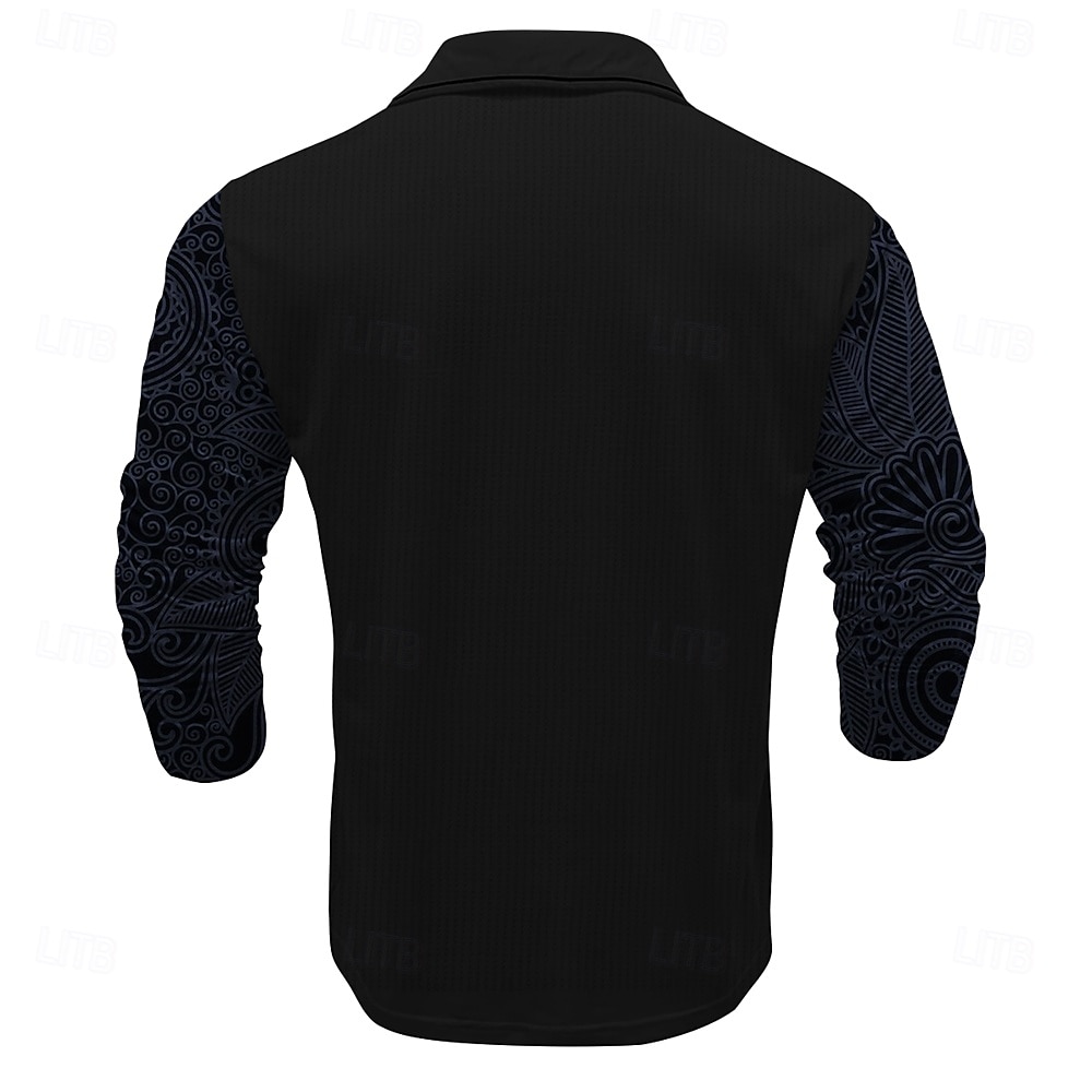 Per uomo Paisley Magliette Polo a Nido d'Ape Testurizzato Maglia da golf Manica Lunga Magliette polo Camicie con Colletto Business Casual Abbigliamento da lavoro Abbigliamento Formale Abbigliamento del 2026 a $25.99 –P4