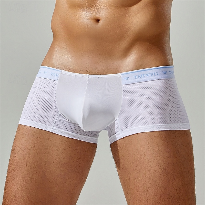 Men's 1 PCS Boxers Underwear Boxer Shorts Patchwork Nylon Breathable Soft Comfortable Color Block Mid Rise Black White 2025 - $10.49 –P18