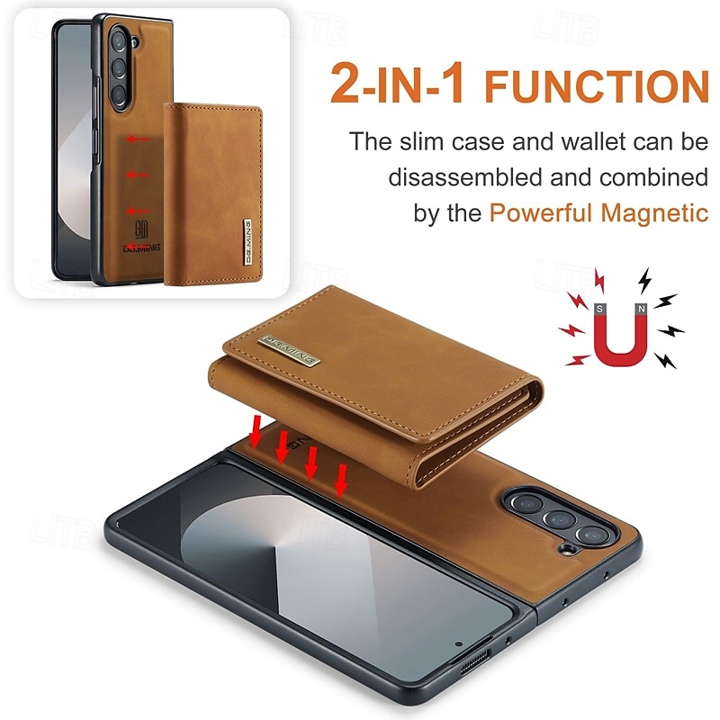 Phone Case For Samsung Galaxy Z Fold 7 Z Fold 6 Z Fold 5 Z Fold 4 Z Fold 3 Back Cover with Stand Holder Magnetic Card Slot Retro TPU PC PU Leather 2025 - $23.99 –P7