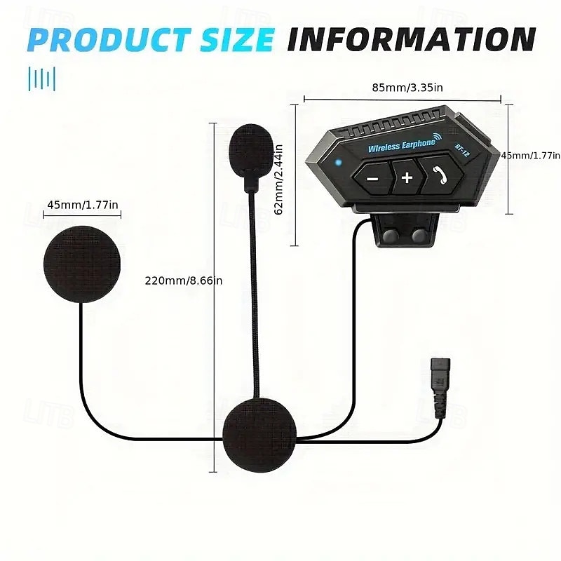 Motorcycle Helmet Bluetooth Headset Wireless Riding Music Headset Waterproof Noise Reduction 2025 - $61.99 –P11