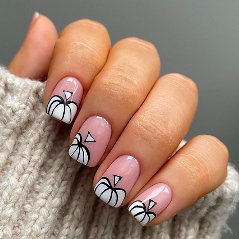 1conjunto Resina Clássico Melhor qualidade Criativo Moda dia das Bruxas Festa / Noite Festival Unhas postiças para Unha de Dedo de 2025 por $10.99 –P21