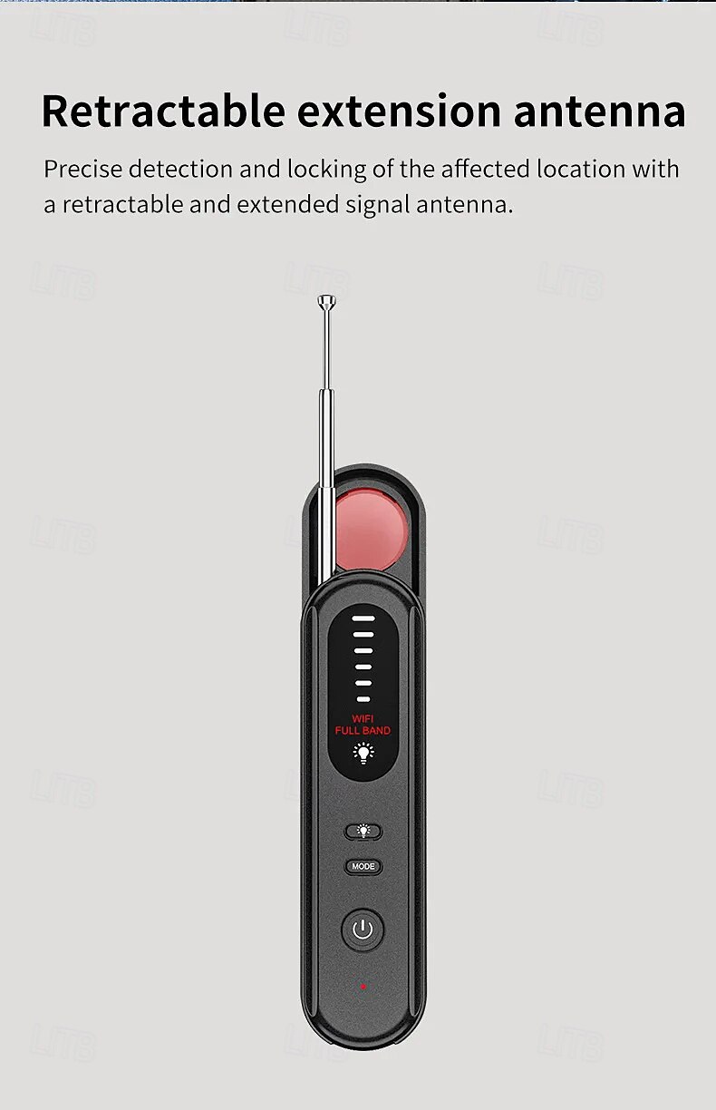 verborgen camera detector afluisterapparaat tracker anti-spion elektronisch signaal 5 niveaus gevoeligheid draadloze signaalscanner voor thuis 2025 - $39.99 –P5