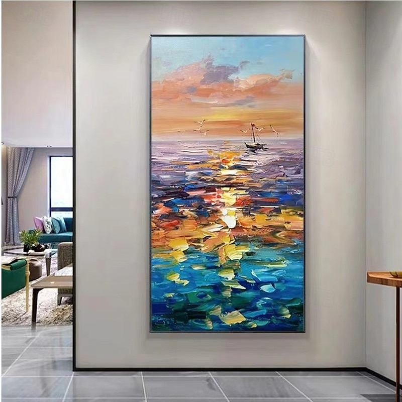 3D-Ölgemälde mit Wellen im Ozean, handgefertigtes Meereslandschaftsgemälde, handgemaltes 3D-Strukturkunstgemälde, Acrylgemälde mit Wellen im Ozean, großes gerahmtes Gemälde, Wandkunst, Gemälde für 2025 - $61.99 –P5