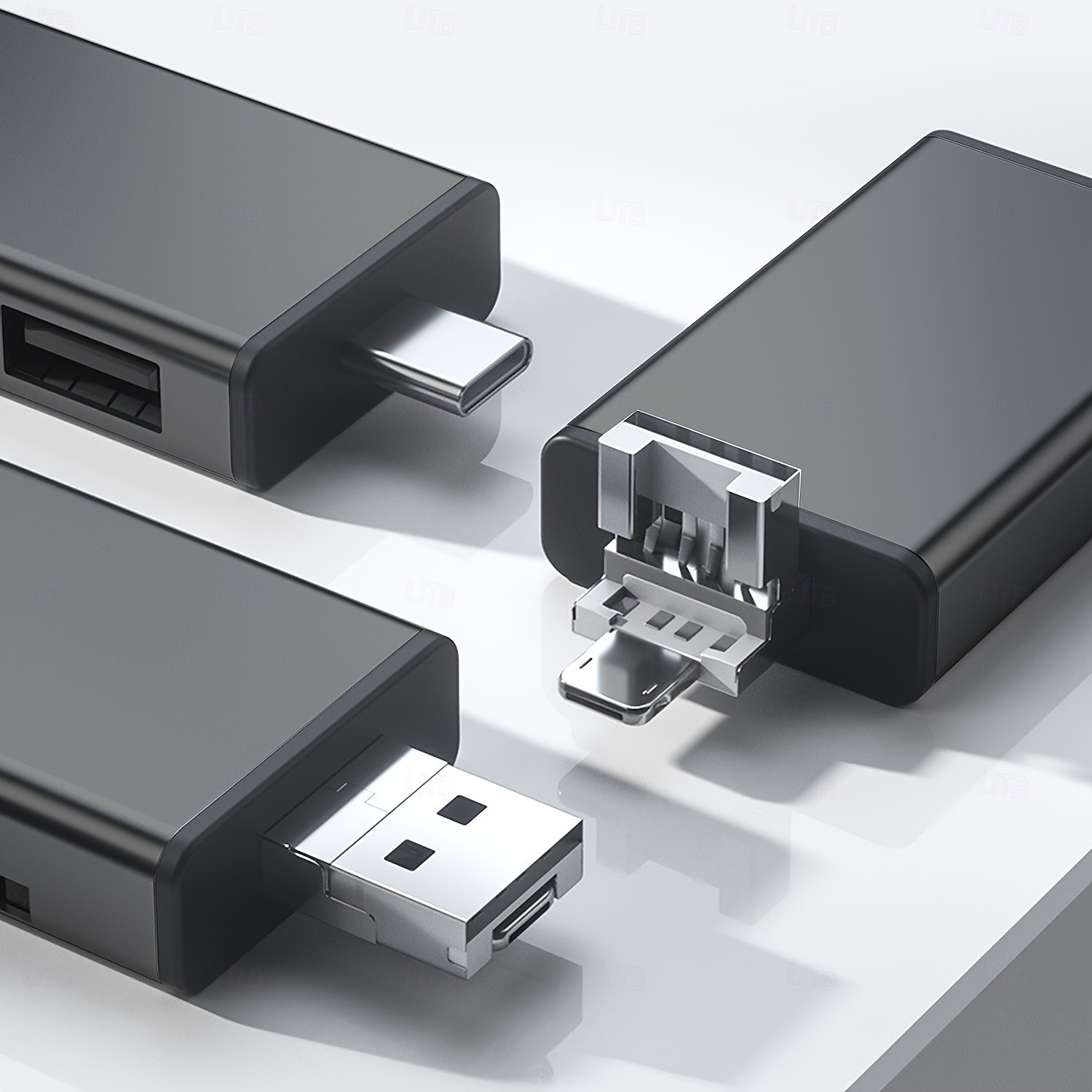 multifunksjonell otg kortleser 7 i 1 micro sd kortleser u minnekortleser type-c for digitale kameraer, smarttelefoner, nettbrett otg converter ekstern u disk, sd, tf universal med oppbevaringsboks 2025 - $23.99 –P9