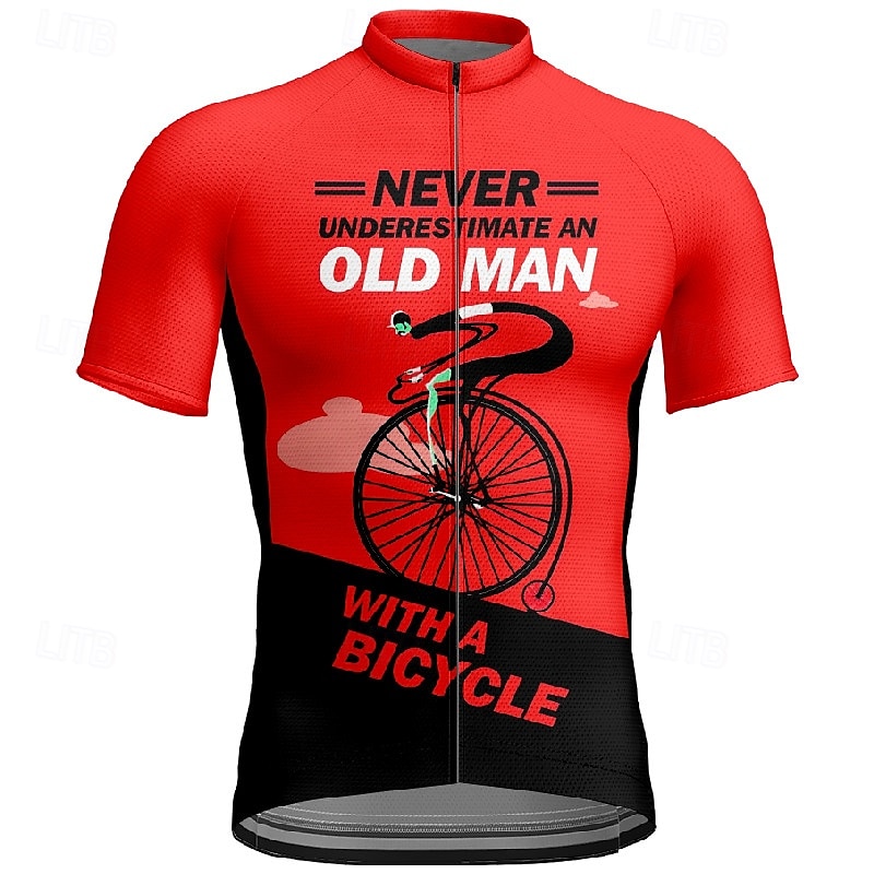 Men's Cycling Jersey Letter & Number Short Sleeve Bike Tee Tshirt Jersey with 3 Rear Pockets Mountain Bike MTB Quick Dry Anatomic Design Wicking Breathable Sports Pink Red Green Clothing Apparel 2026 - $30.99 –P13