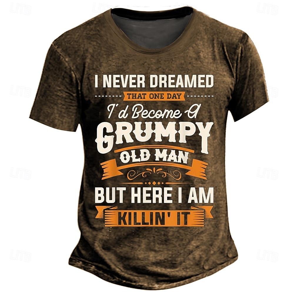 Heren Grappige Grumpy Old Man Graphic T-Shirt - 'Killin' It' Lifestyle Tee 2026 - $19.49 –P5