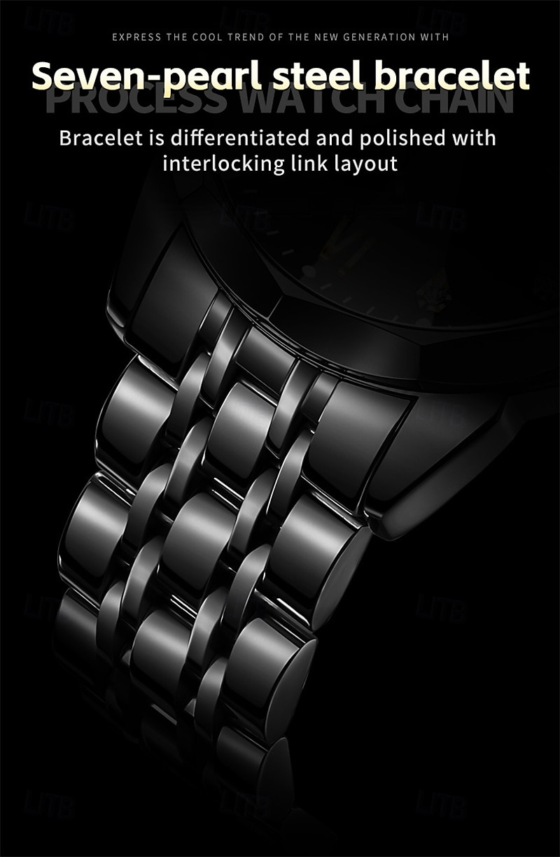 New Olevs Olevs Brand Fashion Trend Men'S Business Watch Decorative Luminous Calendar Week Display Automatic Mechanical Watch Leisure Waterproof Sports Watch 2025 - $74.99 –P2