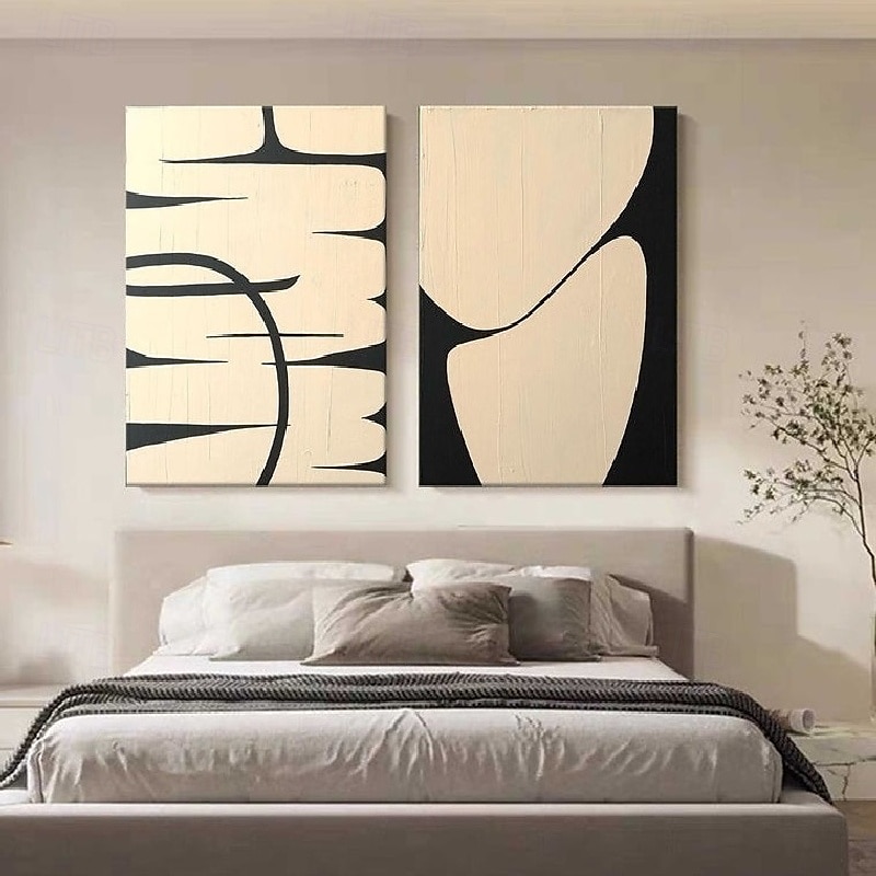 oeuvre d'art wabi sabi peinture abstraite faite à la main art mural fait à la main peinture abstraite beige sur toile faite à la main une paire d'art mural texturé beige art mural abstrait neutre de 2025 ? $116.99 –P4