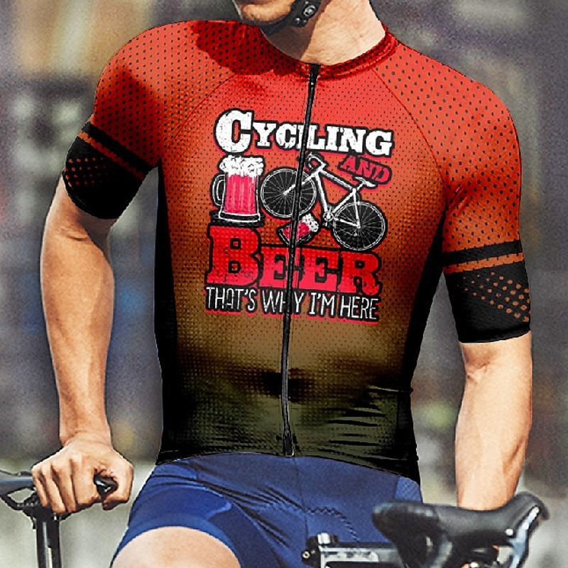 Pánské Cyklodres Krátký rukáv Kolo Tričko Dres se 3 zadními kapsami Horská cyklistika Prodyšné Rychleschnoucí Anatomický design Odvod Červená Modrá Fialová Spád Sportovní Oblečení 2025 - $30.99 –P15