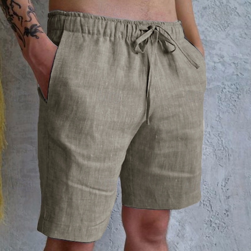 Homens Calção Shorts de verão Shorts de praia Bolsos Com Cordão Cintura elástica Tecido Conforto Respirável Curto Casual Feriado Para Noite Moda Roupa de rua Preto Branco de 2025 por $17.99 –P11