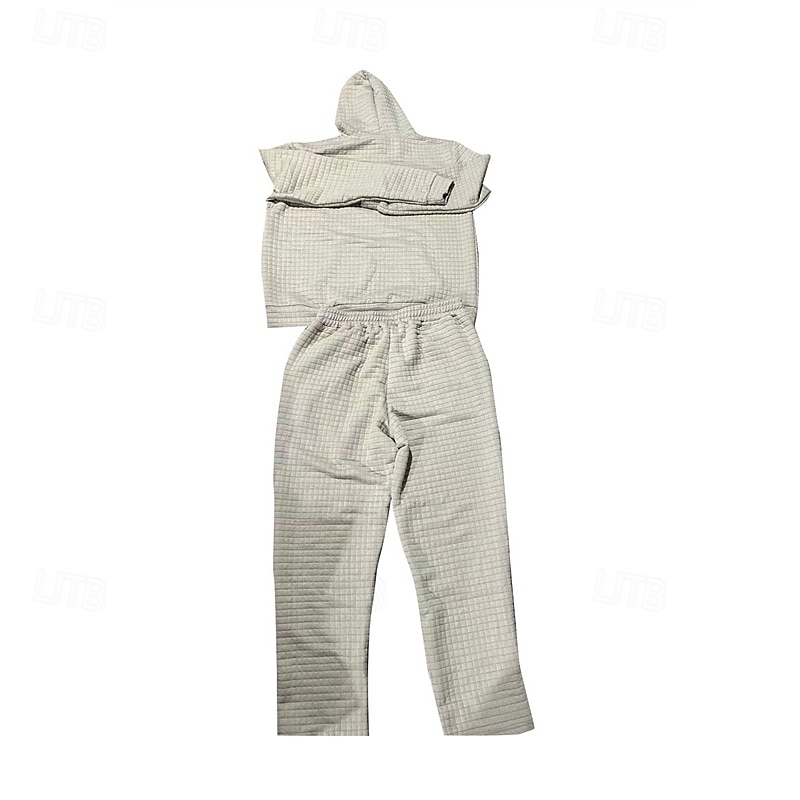 Per uomo Felpa con cappuccio Tuta Da Ginnastica Tuta da ginnastica Nero Bianco Verde militare Cachi Grigio scuro Con cappuccio Liscio A cordoncino 2 pezzi Tasca frontale Sportivo Giornaliero Per del 2025 a $39.99 –P16