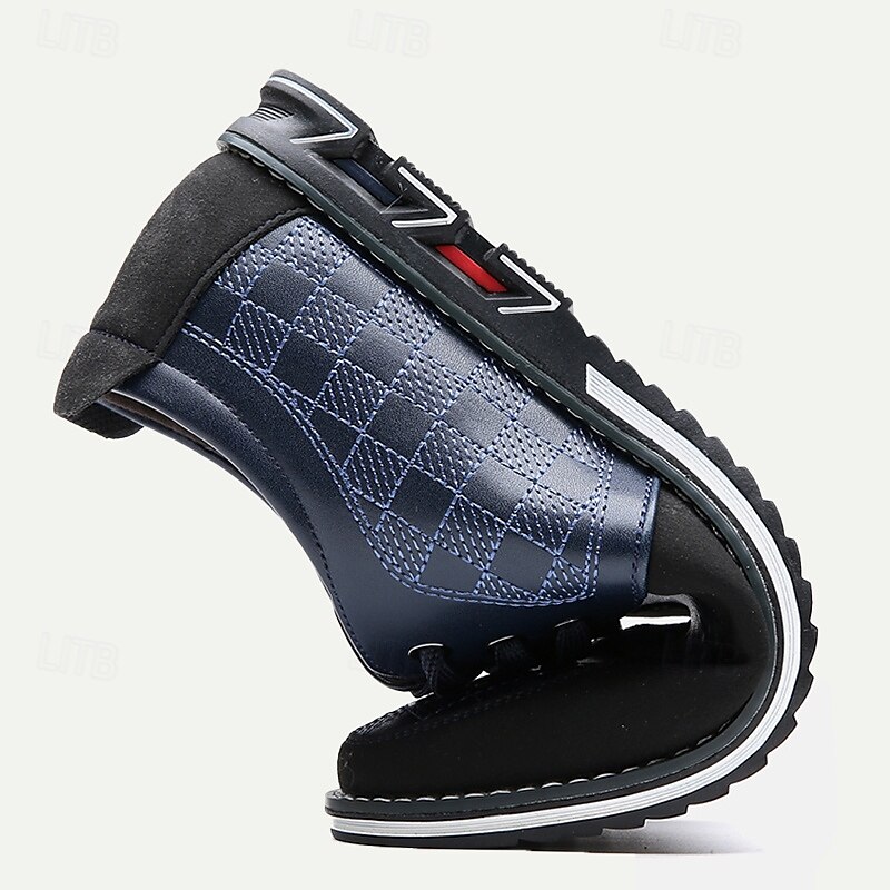 scarpe oxford da uomo con motivo a quadretti marrone e nero con suola comoda, perfette per l'uso casual e quotidiano del 2025 a $46.99 –P3